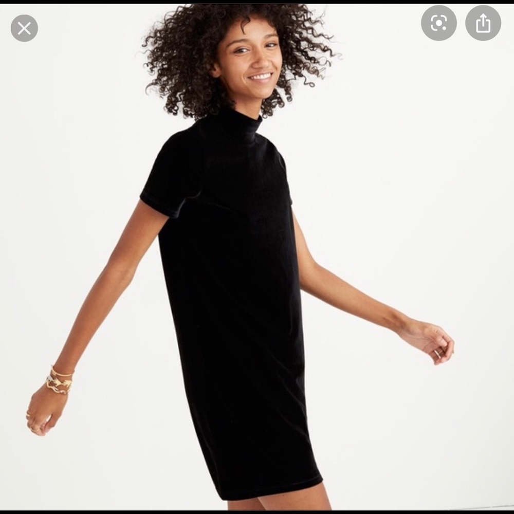 Madewell Mockneck Velvet Mini Shift Dress (M)